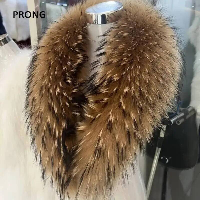 Jacket Winter Clothing - Natürliche Waschbären Pelz Kragen Echtpelz Schal