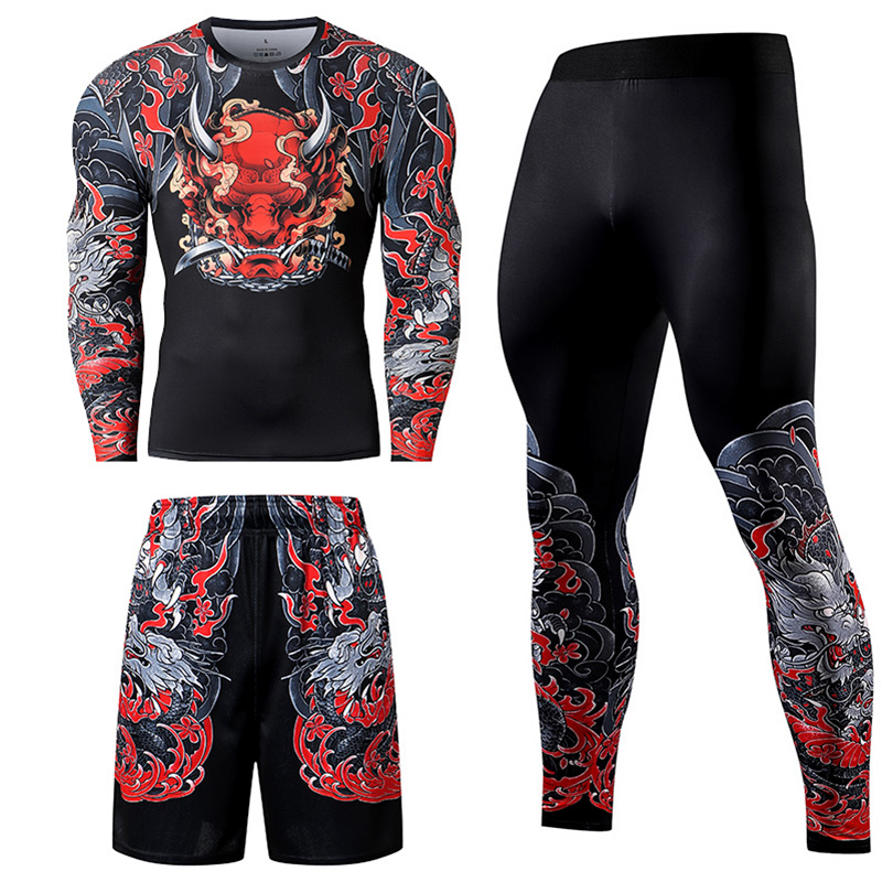 Winter Clothing Kit - 2/3PCS Männer Jiu jitsu Trainingsanzug Kompression