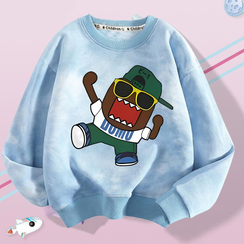 Winter Clothing For Boys - Domo Kun Kinder-Sweatshirt mit Rundhalsausschnitt, Anime-Cartoon-Druck,