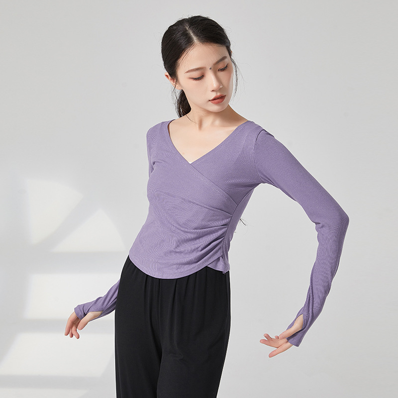 Winter Yoga Clothing - Erwachsene Modern Dance Praxis Kleidung V-ausschnitt