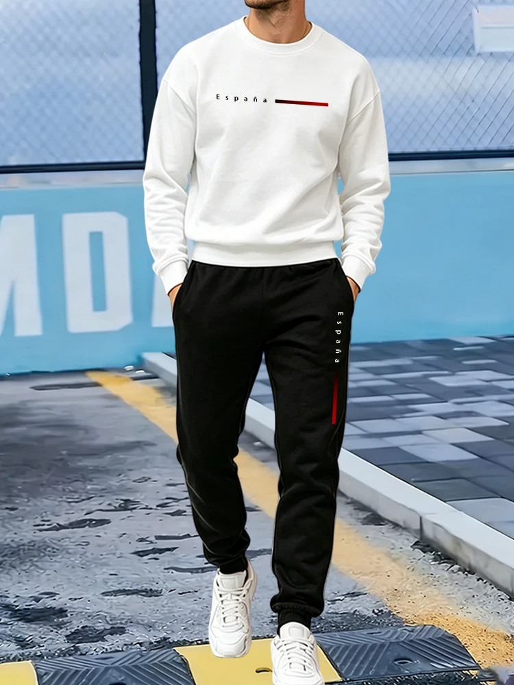 Winter Clothing Sale - Bestseller Trainingsanzug Herren Casual O-Ausschnitt Pullover