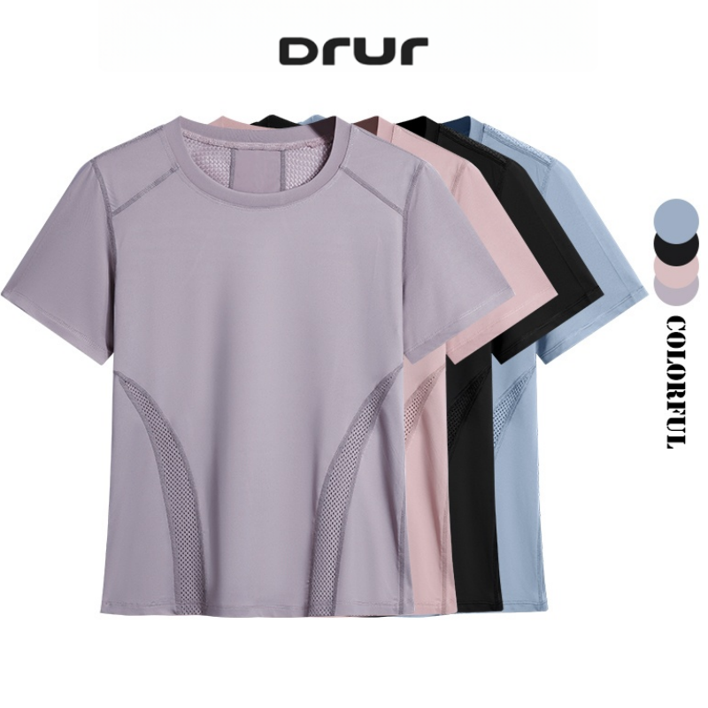 Winter Yoga Clothing - DRUR Sommer Leichtes Lauf-T-Shirt für Damen,