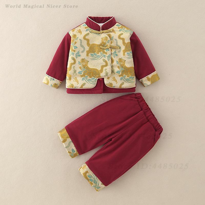Winter Clothing For Boys - Herbst Winter Dicker Tang-Anzug Kinder Traditionelles