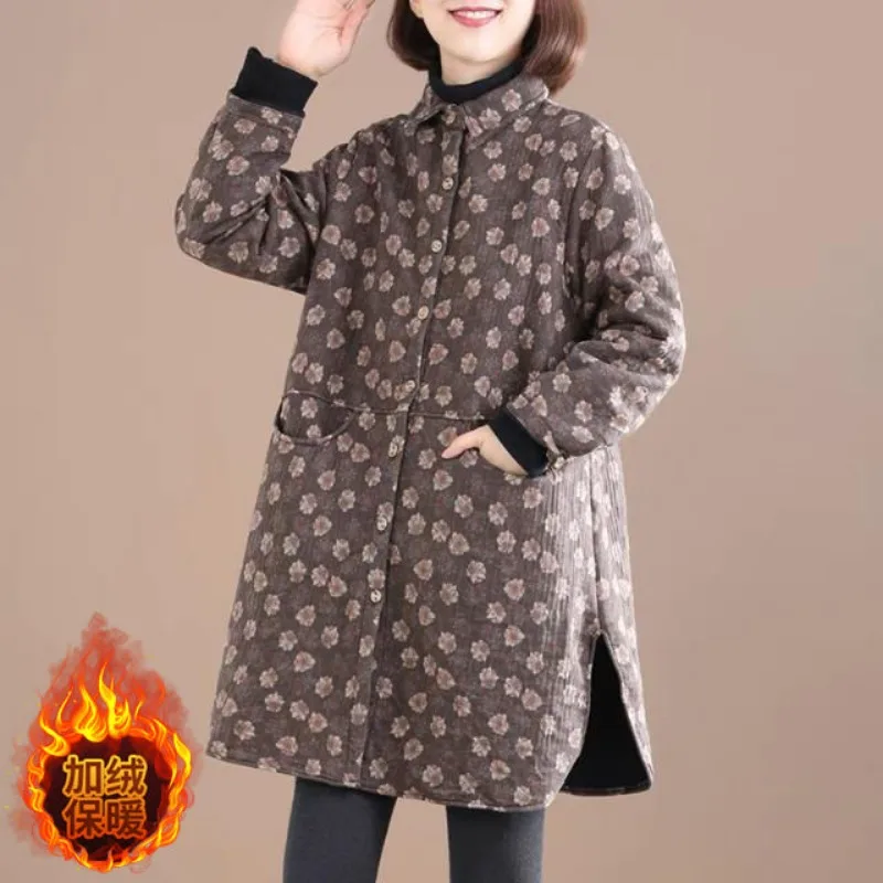 Winter Clothing Trends - Vintage Blumen druck Frauen jacke Frühling