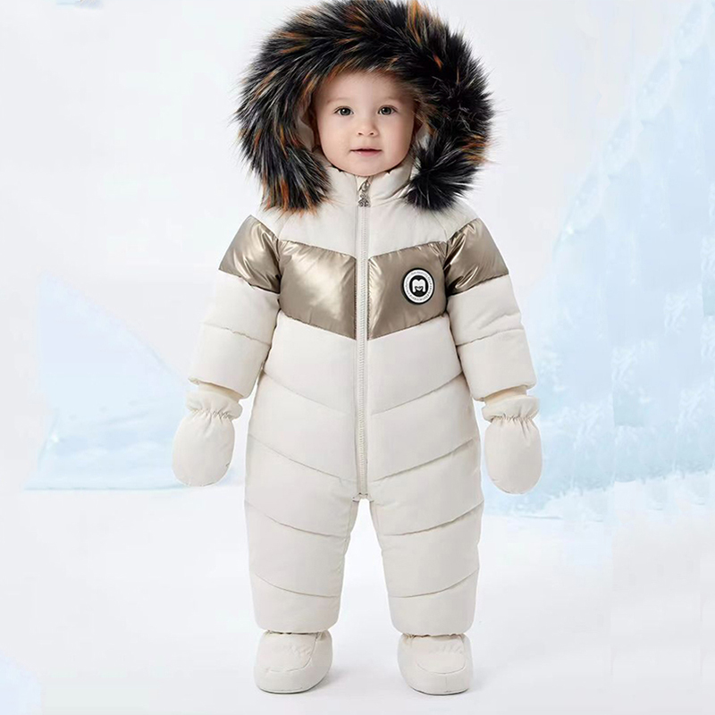 Winter Clothing Newborn - Winter-Neugeborenen-Strampler mit Handschuhen, Warme Verdickte Babykleidung