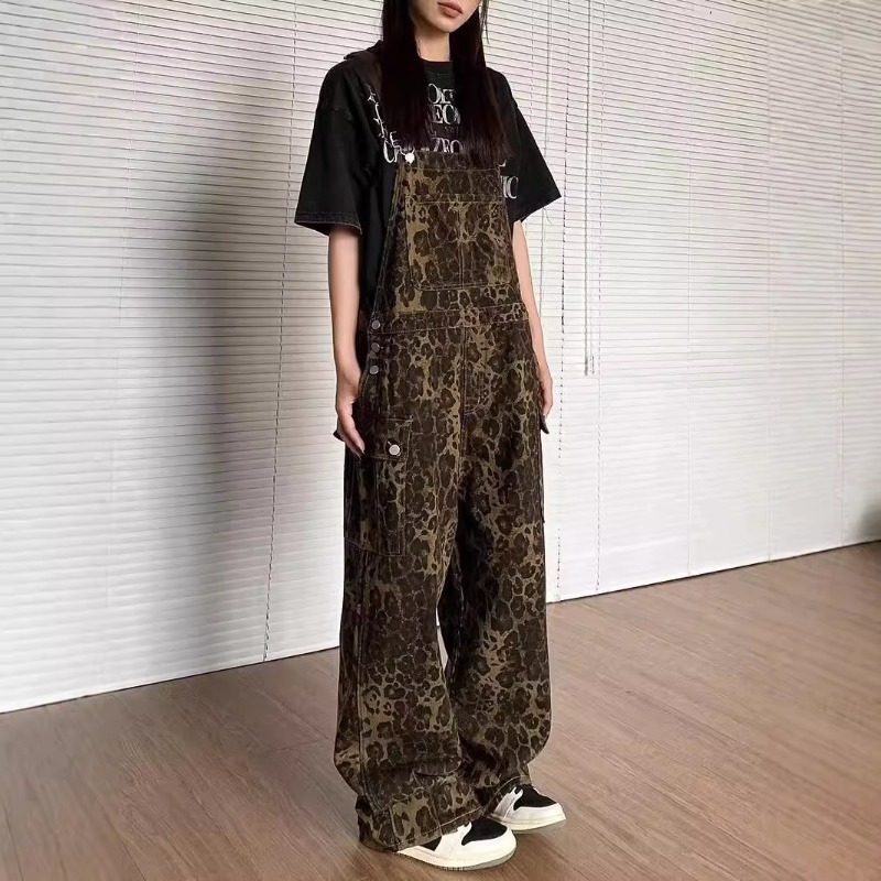 Winter Clothing Trends - 2026 Neue Damenkleidung Leopardenmuster Denim-Overalls Herbst