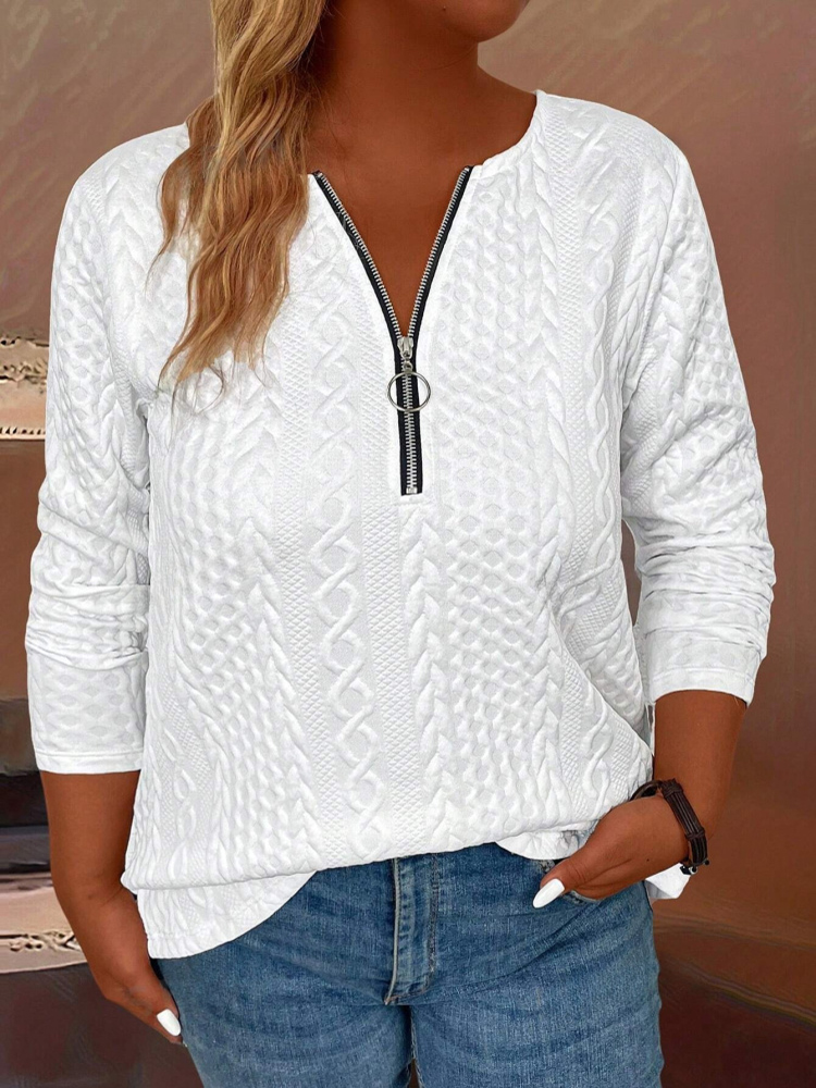Winter Clothing Trends - Damen bekleidung Herbst/Frühling T-Shirt Half-Zipper Kleidung